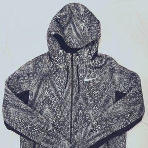 NIKE N7 HYPER MESH DRI FIT JACKET LARGE BLACK WHITE USED